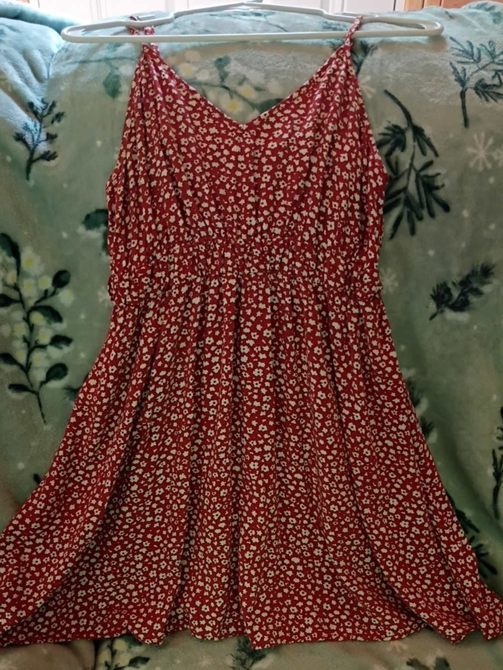 Red Floral Spaghetti Strap Sundress